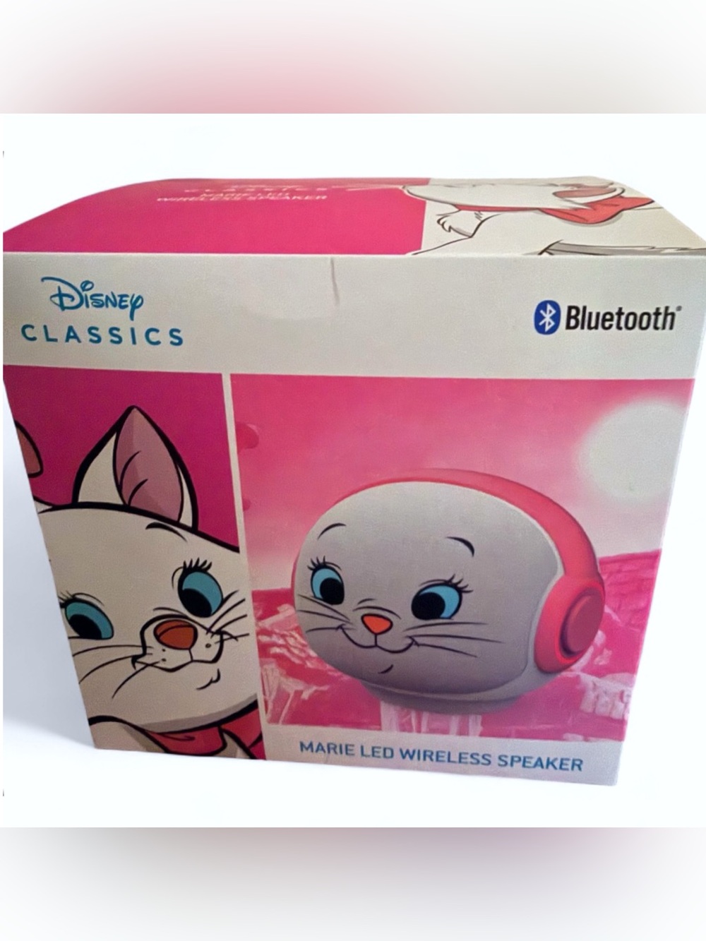 Disney Marie LED Bluetooth Speaker - Pink, White & Blue Accents